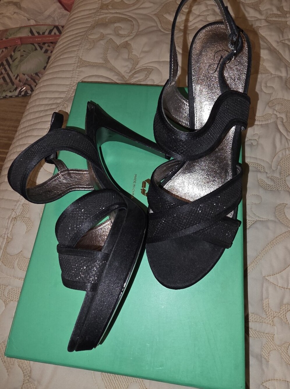 Elegant Black Strappy High Heel Sandals Sz 7.5